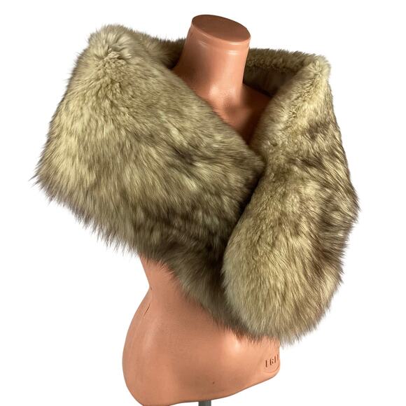 Genuine Blue Fox Fur shawl stole collar wrap scarf - Picture 5 of 10